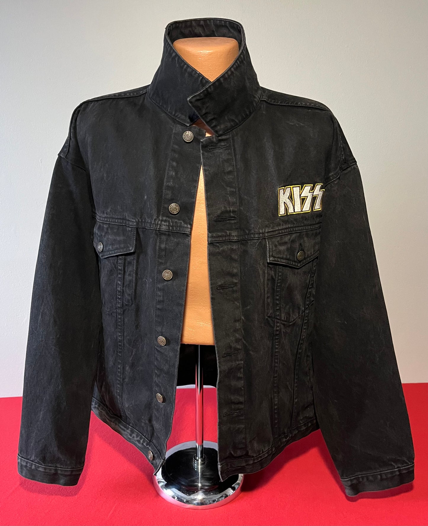 90's Vintage - Kiss Concert Tour Jean Jacket / Denim XL