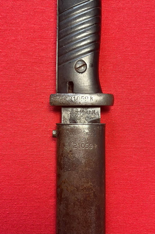 Scarce WW2 German (Kriegsmarine) K98 Bayonet By Coppel G.M.B.H 1939 Matching #s