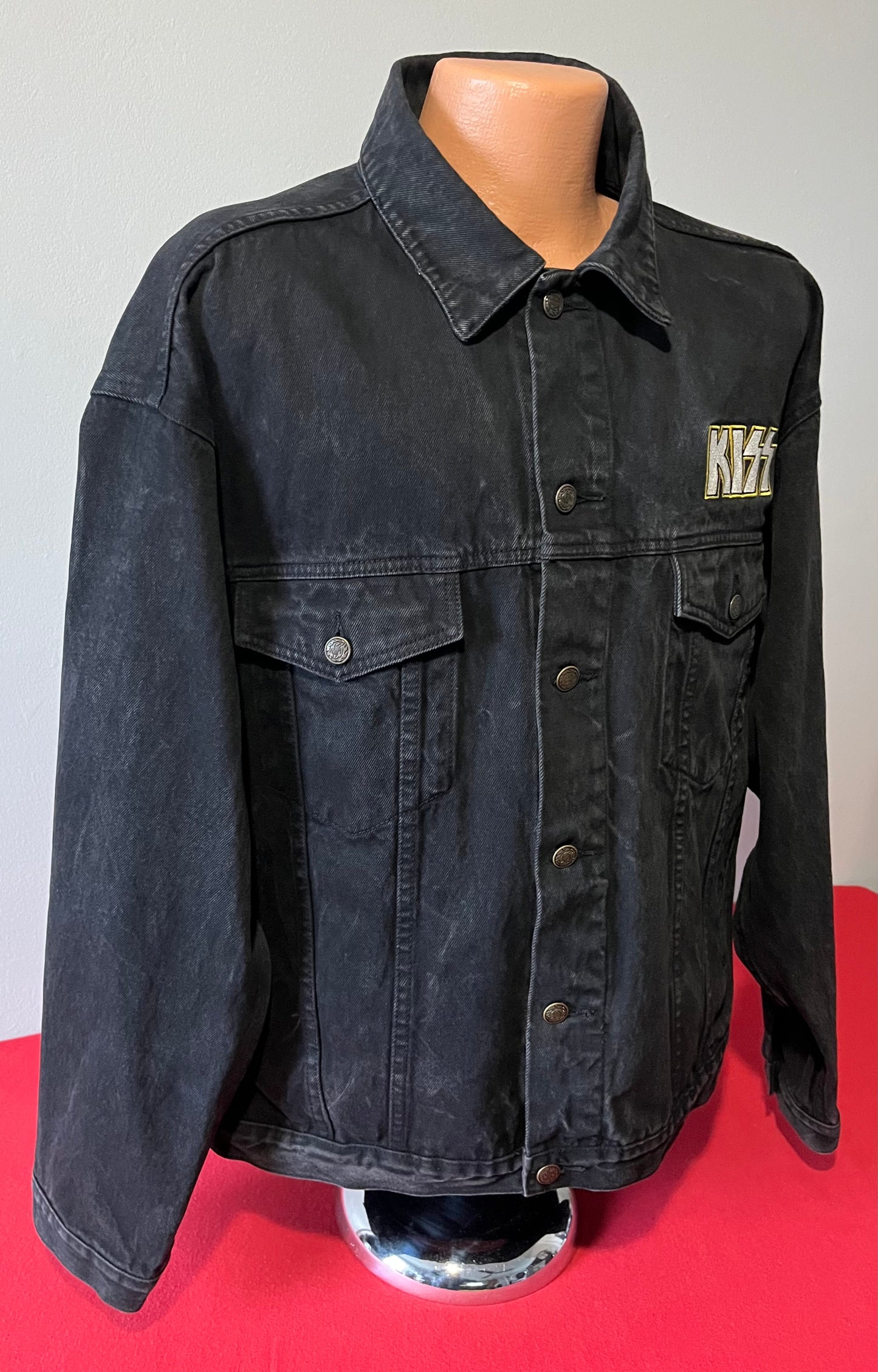 90's Vintage - Kiss Concert Tour Jean Jacket / Denim XL