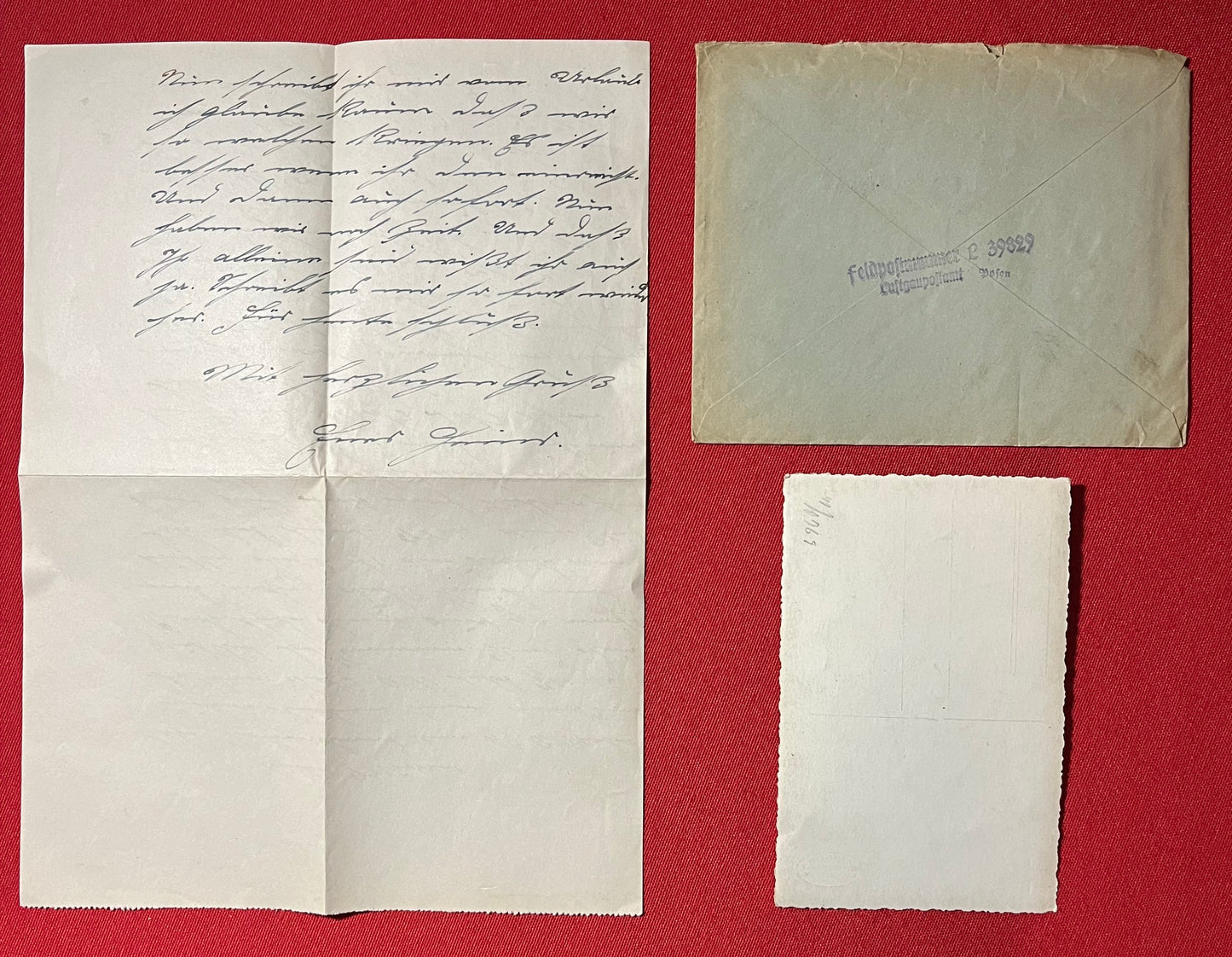 WW2 German Soldier's Correspondence Letter Grouping with Cover & Photo 1941