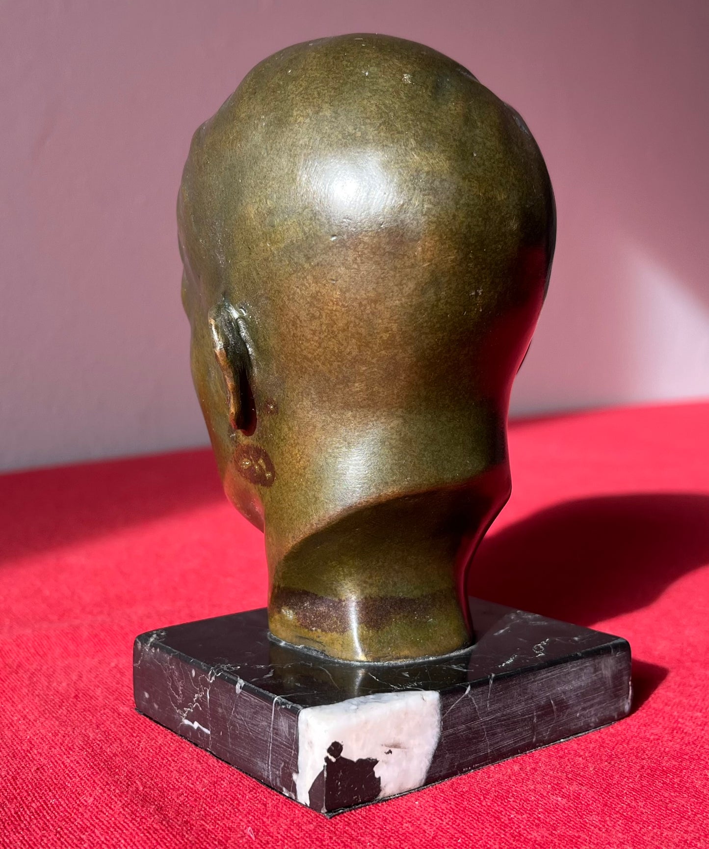 Original WW2 Era Adolf Hitler (Bronze) Desk Top Bust with Marble Base