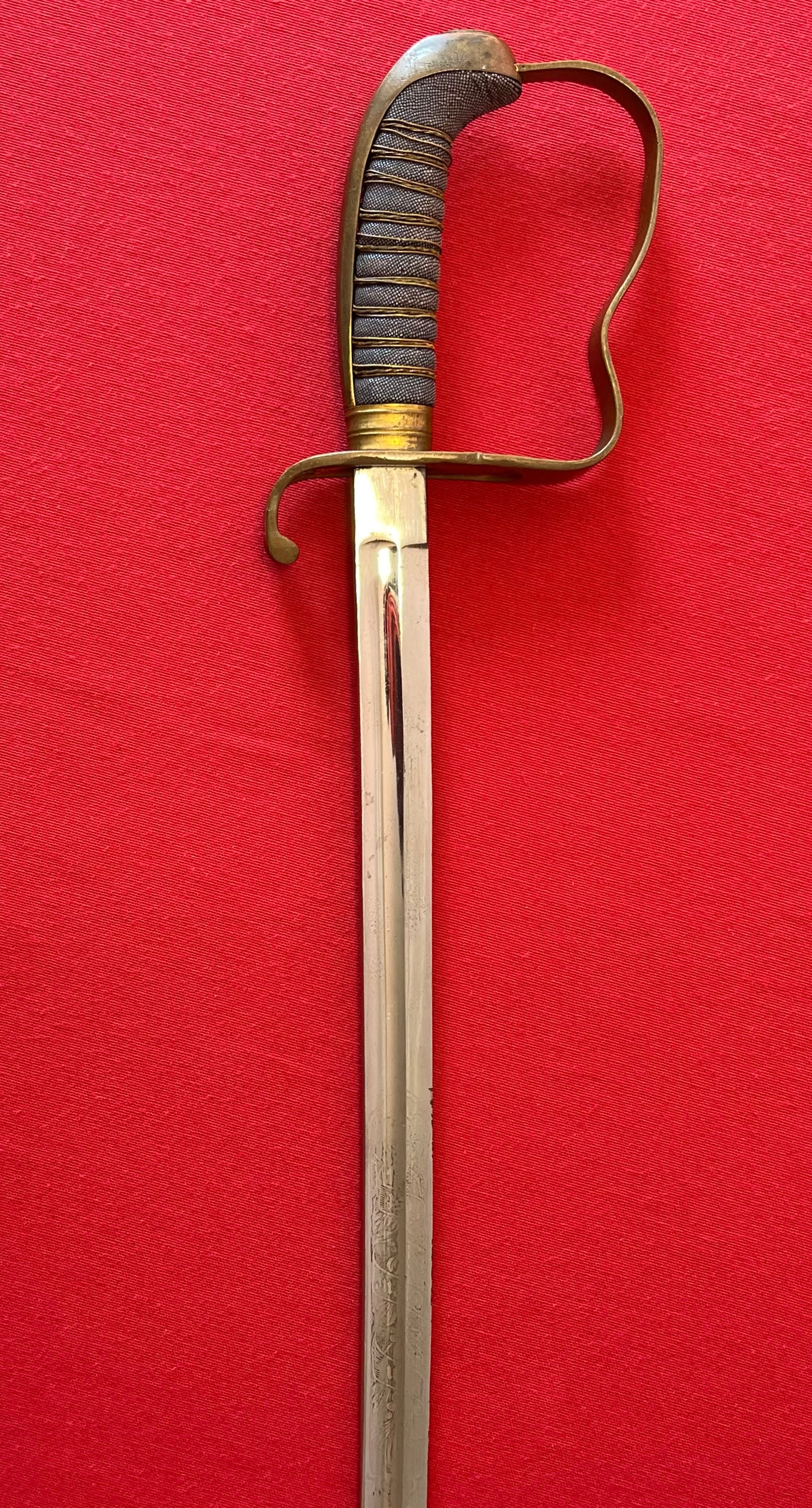 WW1 Imperial German Sword / Maker W.K & C / Engraved Blade